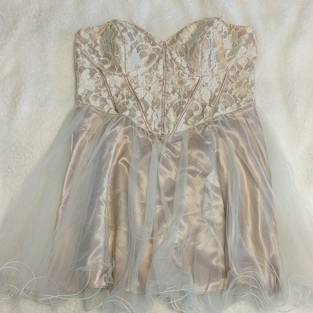 Strapless champagne dress